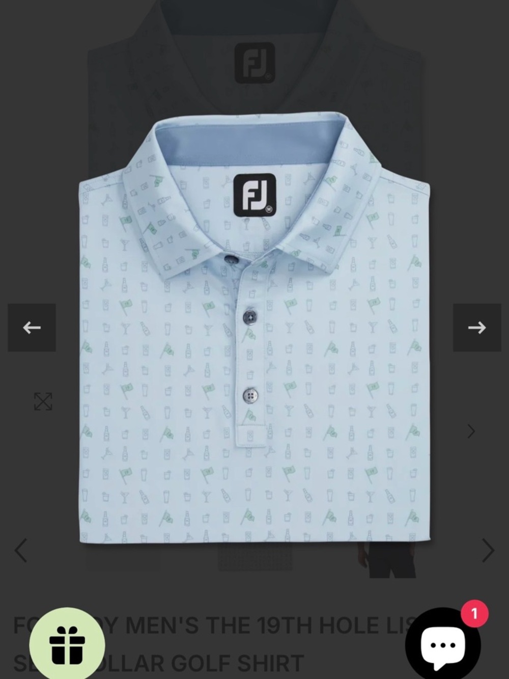 FootJoy Men's Printed Lisle Golf Polo